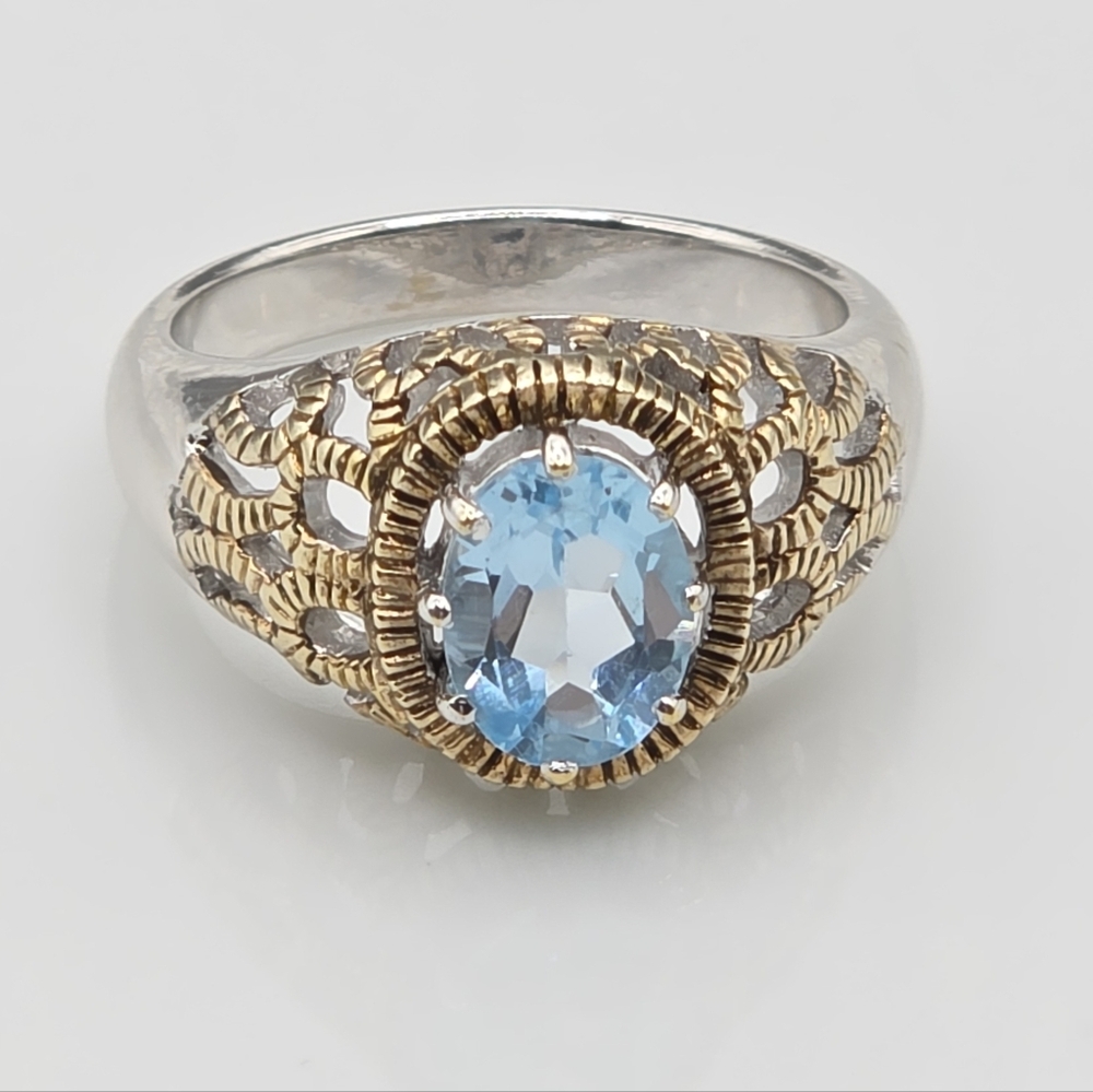 NWOT Victoria Wieck  Swiss Blue Topaz Ring